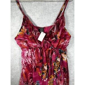 NWT Dots Sleeveless Pink Floral Fit & Flare Dress Junior Size XL Empire Waist